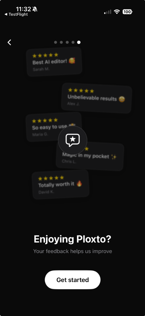 Ploxto Reviews Prompt Screen